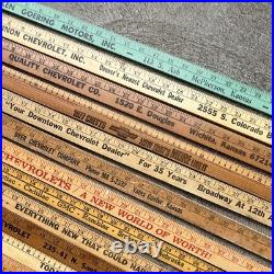 Chevrolet Vintage Dealer Advertising Wooden Rulers/Yardsticks Lot'61'62'67 Chevrolet Vintage Dealer Advertising Wooden Rulers/Yardsticks Lot'61'62'67