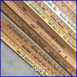 Chevrolet Vintage Dealer Advertising Wooden Rulers/Yardsticks Lot'61'62'67