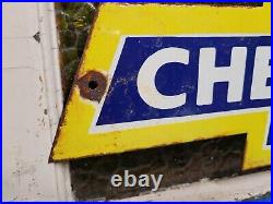 Chevrolet Vintage Porcelain Sign Truck Gas Bowtie Oil 20 Used Car Dealer Sales