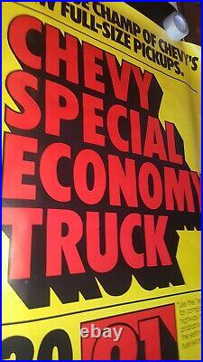 Chevy Poster MPG Economy Truck huge dealer showroom vtg 1979 lot of 2 ad 60