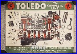 Collectors Vintage Automotive Toledo Engine Litho Print 36 x 47 Full Color WOW