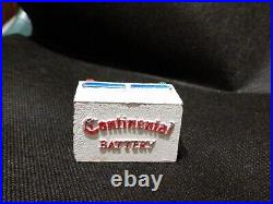 Continental Battery Vintage Advertising Paperweight Gas Oil Auto Sign 1.75 Inch
