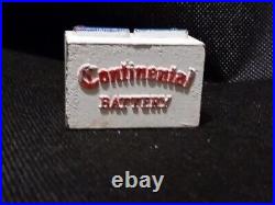 Continental Battery Vintage Advertising Paperweight Gas Oil Auto Sign 1.75 Inch