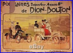 DION BOUTON original vintage antique advertising travel poster Car Auto 1903