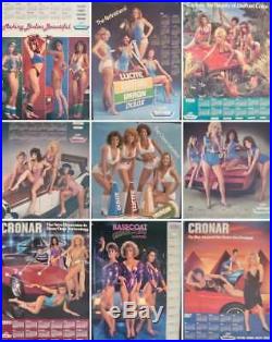 DU PONT REFINISH AUTO CAR PAINT CALENDARS poster x9 SEXY GIRLS 1981-1989 19x25