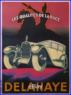 Delahaye Automobiles Vintage Car Poster By Fell 1930