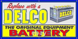 Delco Batteries Gas Repair Station Vintage Old School Sign Remake Banner 48x96