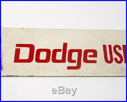 Dodge Used Car Headquarters Sign Dealer Dealership Chrysler Dependable VTG Tin