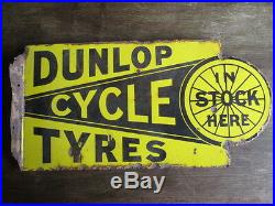 Dunlop cycle tyres sign. Enamel sign. Vintage sign. Michelin. Goodyear