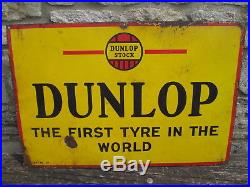 Dunlop tyre sign. Vintage sign. Enamel sign. Esso. BP. Castrol. Michelin. Goodyear