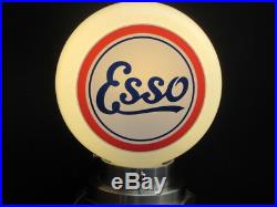 ESSO Petrol Pump Globe Reproduction Milk Glass Art Desk Lamp Vintage Classic Car