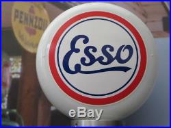 ESSO Petrol Pump Globe Reproduction Milk Glass Art Desk Lamp Vintage Classic Car