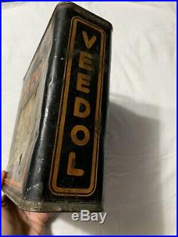Early Vintage Original Veedol Tide Water Oil NY One Gallon Oil Can Automobile