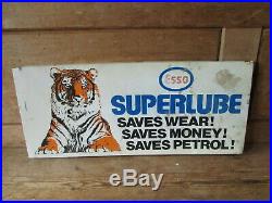 Esso superlube Tiger sign. Vintage sign. Oil sign. Garage sign. BP. Shell. Castrol