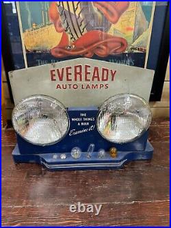 Eveready Mazda Automobile Lamps Counter Display Advertising