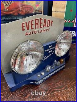 Eveready Mazda Automobile Lamps Counter Display Advertising