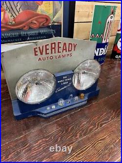 Eveready Mazda Automobile Lamps Counter Display Advertising