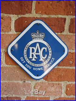 Exc Con Rac Old Antique Vintage Enamel Advertising Sign Automobile New Old Stock