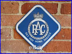 Exc Con Rac Old Antique Vintage Enamel Advertising Sign Automobile New Old Stock