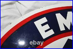 Excellent Vintage Aaa Emergency Service Porcelain 2 Sided Sign-oval