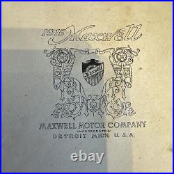 FANTASTIC VINTAGE RARE 1915 Maxwell Motor Car Catalog Promotional Booklet