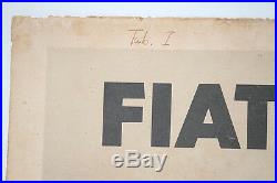 FIAT 1953 POSTER old vintage car dealer GUARANTEED original Made in Italy 32