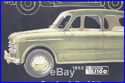 FIAT 1953 POSTER old vintage car dealer GUARANTEED original Made in Italy 32