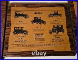 FORD 1920's Vintage 5 Advertisements Mounted on Wood Plaques