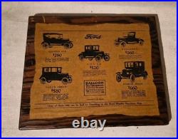FORD 1920's Vintage 5 Advertisements Mounted on Wood Plaques