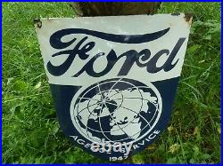 FORD 24 porcelain sign collectible rar vintage logo old garage logo service USA
