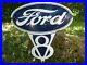 FORD-V8-Porcelain-Sign-Vintage-Car-Advertising-24-Domed-Logo-Old-V8-Garage-USA-01-nq