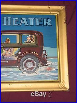 Francisco Auto Heater Tin Advertising Sign Old Vintage Car Service Station Gas