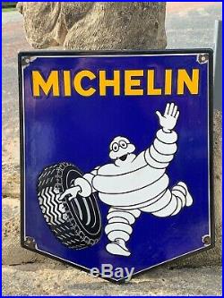 Fabulous Rare Vintage Michelin Tyres Enamel Sign