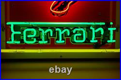 Ferrari Neon Dealership sign. Vintage Steel Enamel neon ART. HUGE 47 by 26