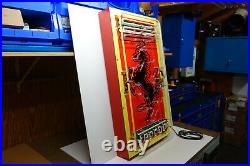 Ferrari Neon Dealership sign. Vintage Steel Enamel neon ART. HUGE 47 by 26