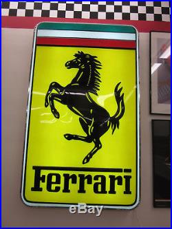 Ferrari dealer sign. Beautiful large illuminated vintage sign