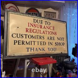Fire Sale! Original Vintage auto repair/dealer sign fire damaged & restored