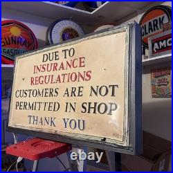 Fire Sale! Original Vintage auto repair/dealer sign fire damaged & restored