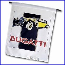 Fl 129965 2 Vintage Bugatti Automobile Advertising Poster Garden Flag 18x27in