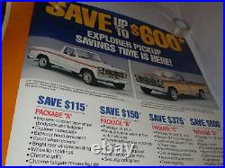 Ford Explorer Poster dealer showroom Sample Colors vtg ad 3'X4' Truck Savings