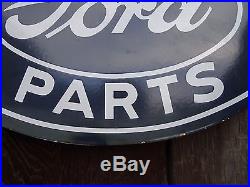 Ford Genuine Parts double sided Porcelain Sign vintage auto store advertising NR