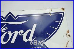 Ford The Universal Car Porcelain Sign Gas Oil Sign Dealer Vintage Grease
