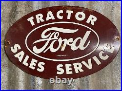 Ford Vintage Porcelain Sign 1959 Tractor Farming Machines 18 Car Truck Auto Gas