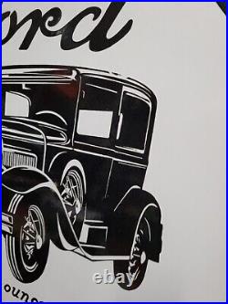 Ford Vintage Porcelain Sign 30 Large Gas Oil Antique Automobile Car Truck Sales