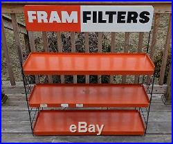 Fram Filters Vintage Auto Parts Service Station 3 Shelf Display Stand
