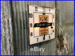 GM Chevrolet Dealership Lighted Pam Clock, Vintage Advertising Sign, GM Parts
