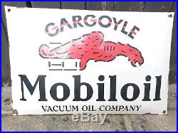 Gargoyle Mobiloil Vacuum Oil Company'vintage' Porcelain Enamel Sign