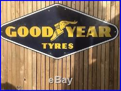Good year Tyre ADVERTISING SIGN VINTAGE PORCELAIN ENAMEL RHOMBUS SHAPE