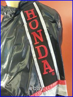 HONDALINE HONDA Nylon Racing vINTAGE MENS MOTORCYCLE BLACK Jacket XL WINDBREAKER