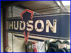 HUDSON CAR SALES AUTO DEALER NEON STYLE BANNER VINTAGE SIGN GARAGE ART 6.5 feet